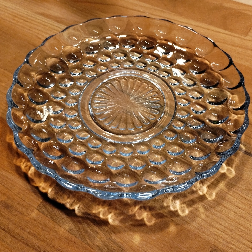 Translucent Light Blue Trinket Dish | Vintage Anchor Hocking Glass Bubble